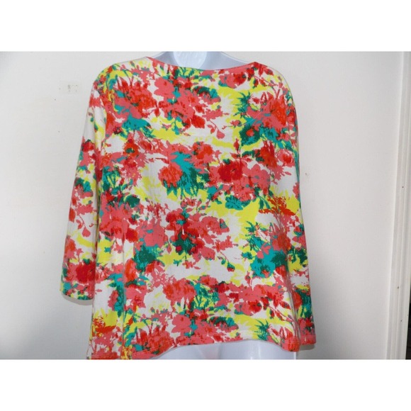 Ruby Rd. Top Shirt Colorful Jewels XXL 2XL Boho V Neck 3/4 Sleeve Boho Artsy - Picture 5 of 10